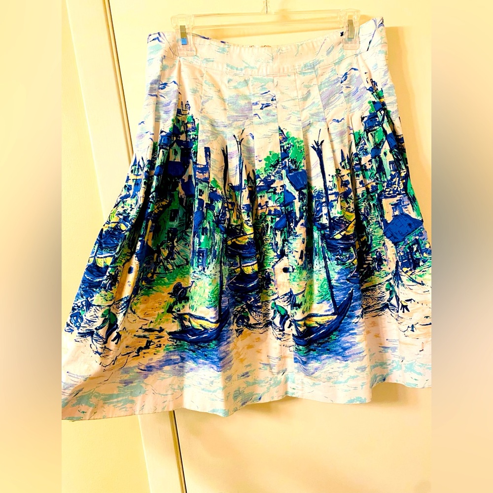 Talbots Circle Skirt, size 8, Blue & Green